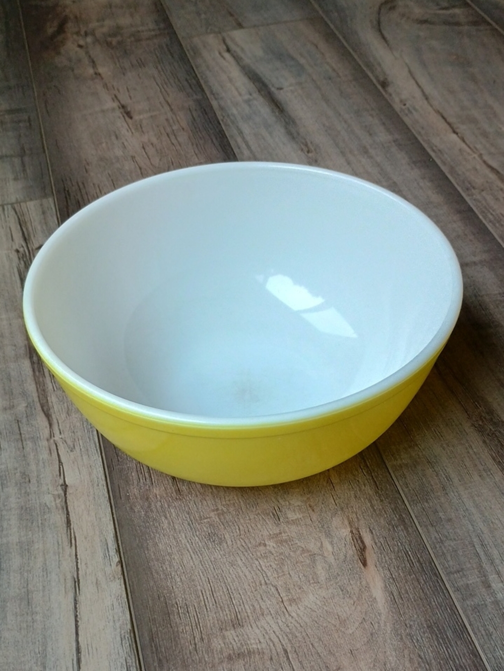 Pyrex Yellow and White Mixing Bowl